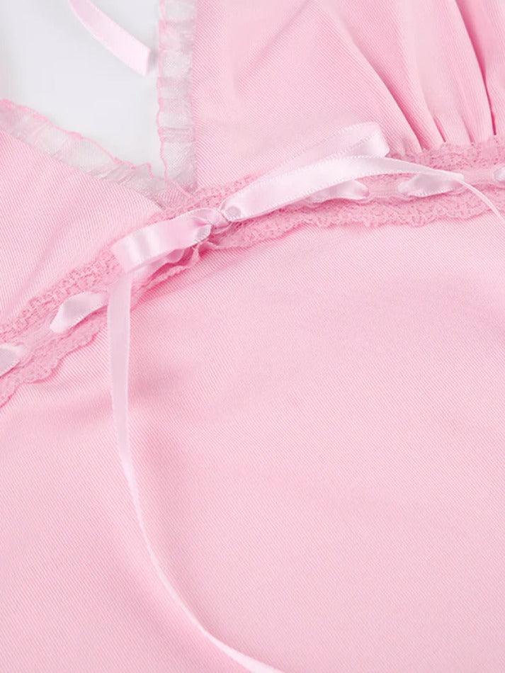 lace-stitching-bow-pink-cami-top-7 Pink Lace Trim Cami Top for Soft Girl Outfits