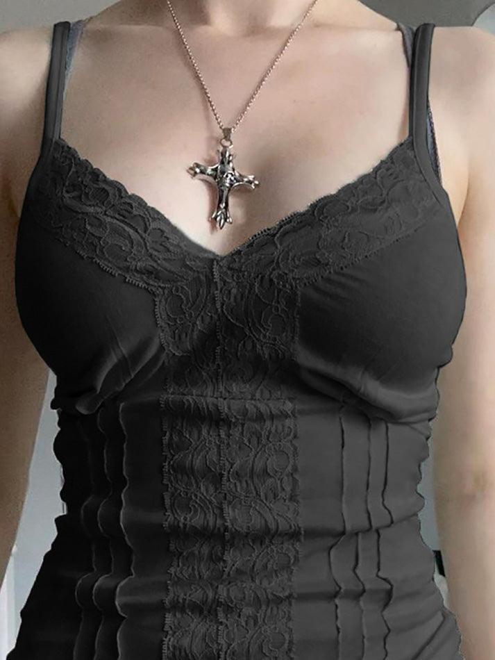 lace-stitching-v-neck-cami-top-1-5 White Lace Trim Cami Top for Coquette Summer Outfits