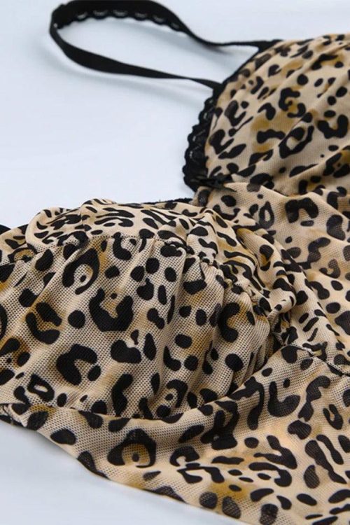 Leopard Halter Cami Top for Summer Outfits