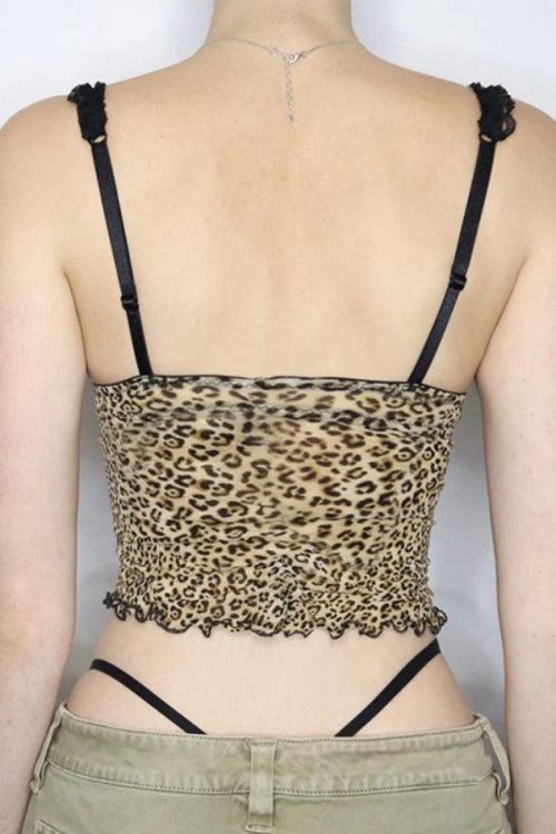 Leopard Halter Cami Top for Summer Outfits