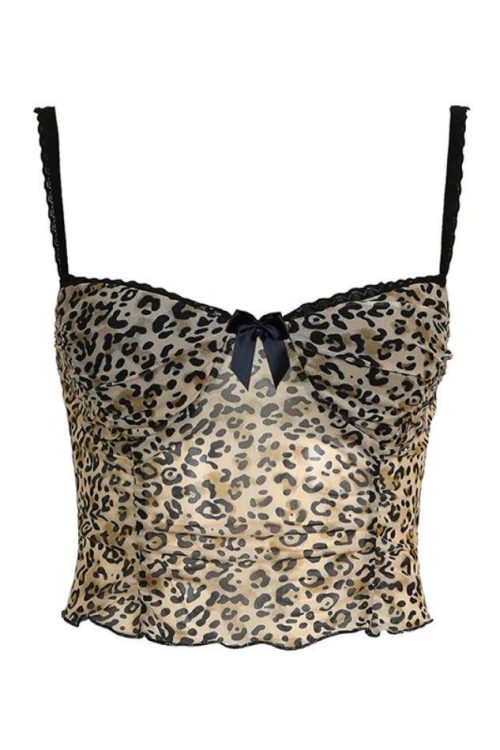 Leopard Halter Cami Top for Summer Outfits