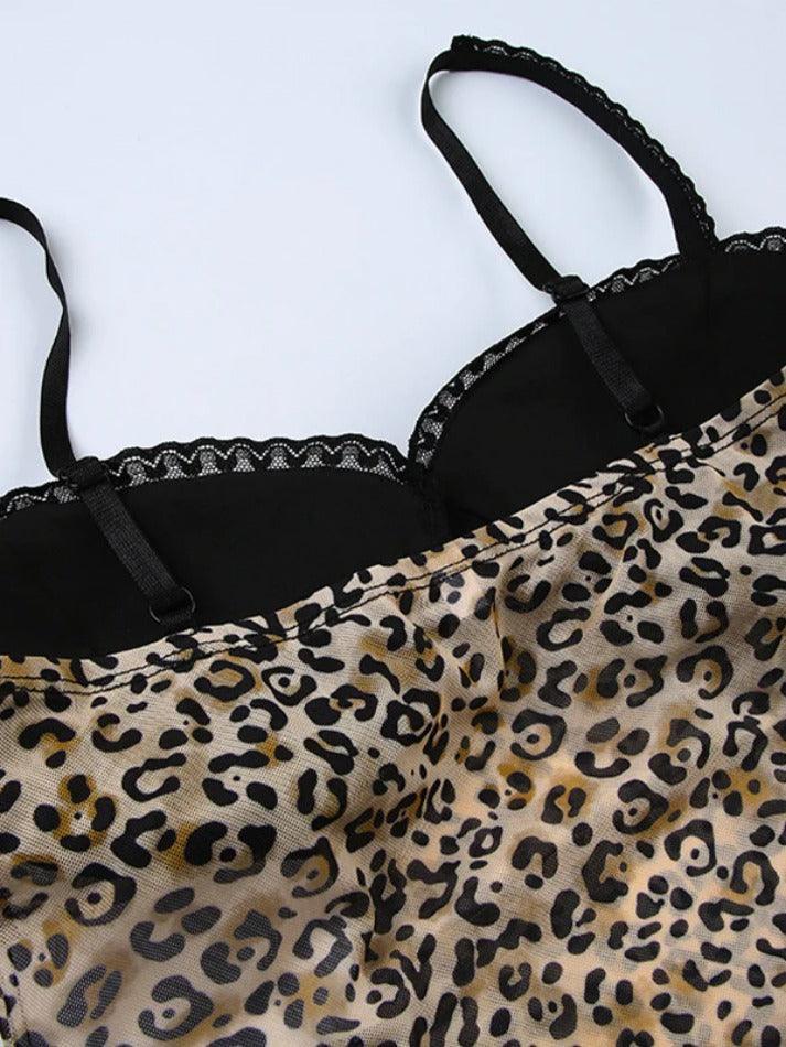 leopard-print-bow-lace-splice-cami-top-7 Leopard Halter Cami Top for Summer Outfits