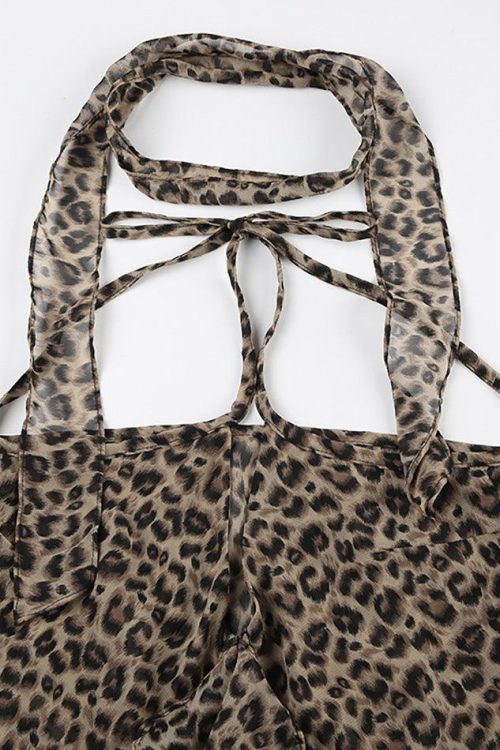 Leopard Halter Cami Top for Summer Outfits