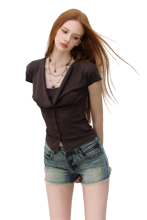 layered-deconstructed-two-in-one-buttoned-waist-cinch-camisole-t-shirt-2