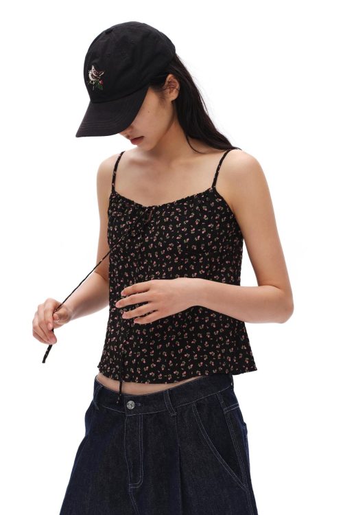 tropical-floral-textured-halter-backless-womens-polyester-camisoles-2
