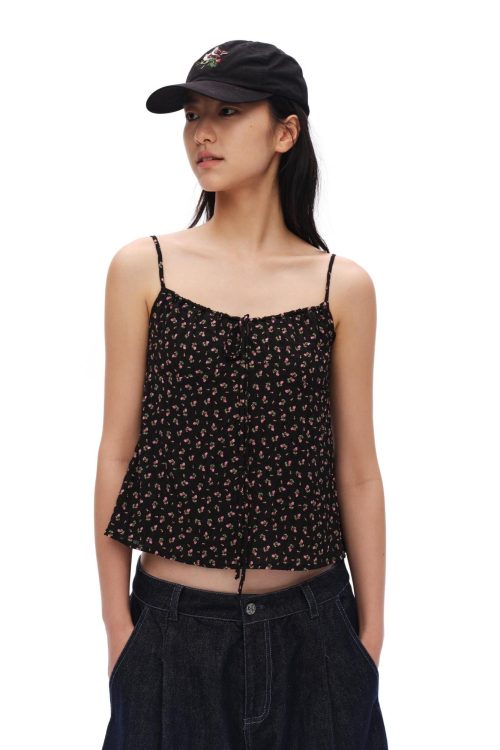 tropical-floral-textured-halter-backless-womens-polyester-camisoles-4