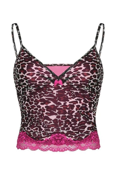 Leopard Halter Cami Top for Summer Outfits