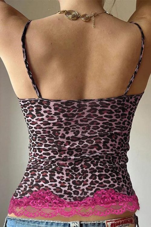 Leopard Halter Cami Top for Summer Outfits