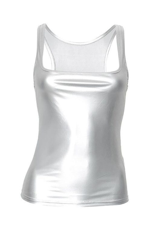 Plain Square Neck Casual Tank Top