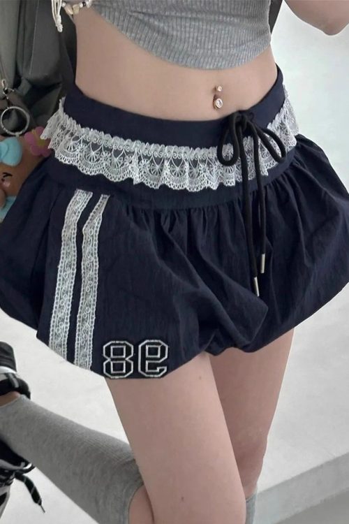 Ruffle Lace Stripe Drawstring Shorts Outfit Ideas Shorts for Ruffle Lace Stripe Drawstring Shorts outfit ideas