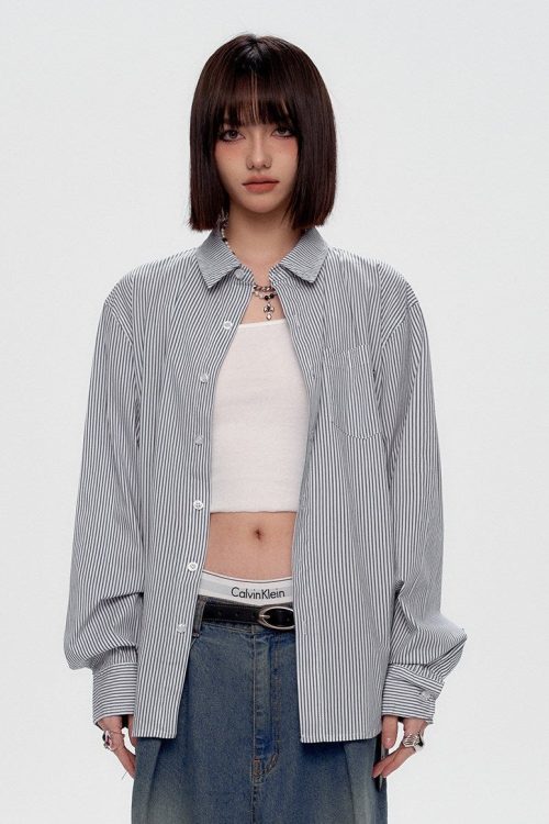 Striped Shirt for Women - Coastal Summer Button Down for Stripe Shirt Outfits Women for stripe shirt outfits women