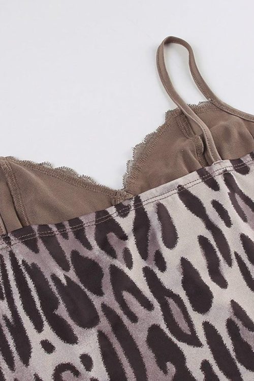 Leopard Halter Cami Top for Summer Outfits