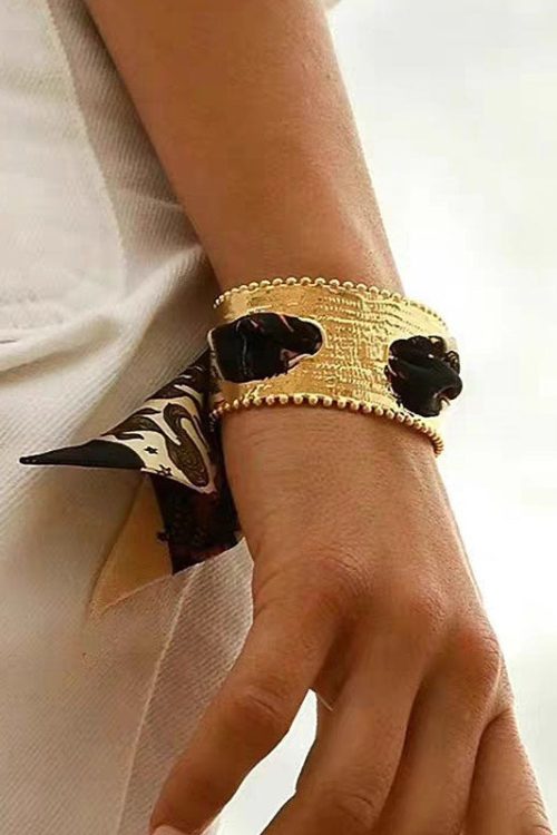 Color Scarf Matte Gold Open Bangle for Color Scarf Matte Gold Open Bangle