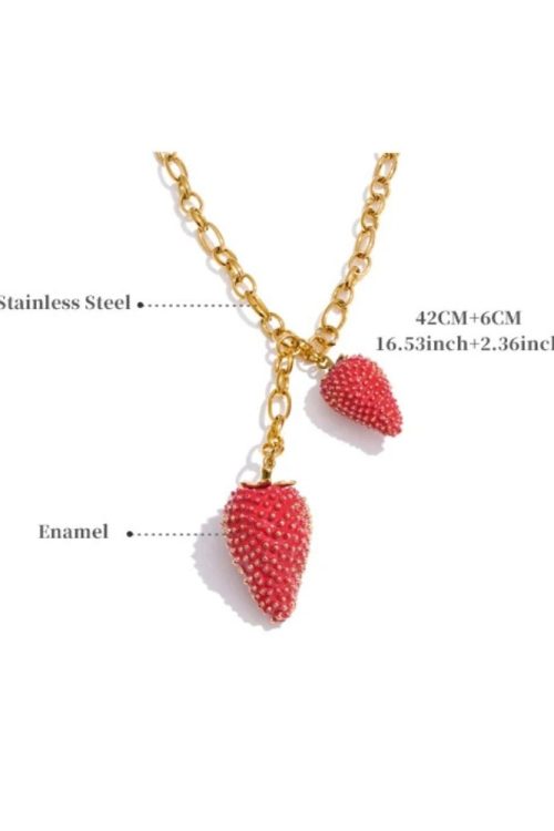 Coquette Strawberry Pendant Necklace for Coquette Strawberry Pendant Necklace