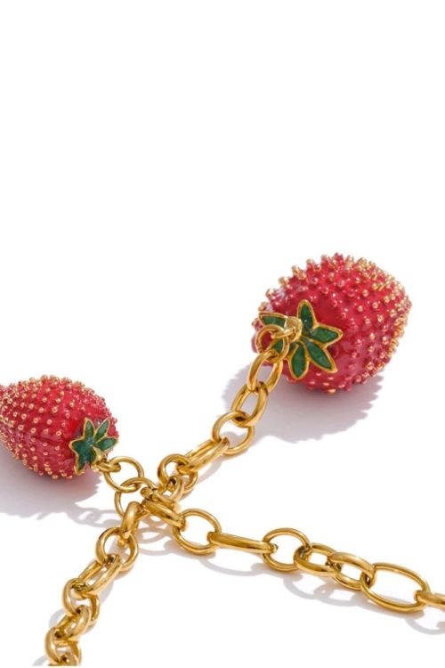 Coquette Strawberry Pendant Necklace for Coquette Strawberry Pendant Necklace