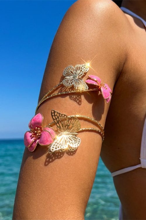 Cutout Butterfly Floral Arm Cuff for Cutout Butterfly Floral Arm Cuff