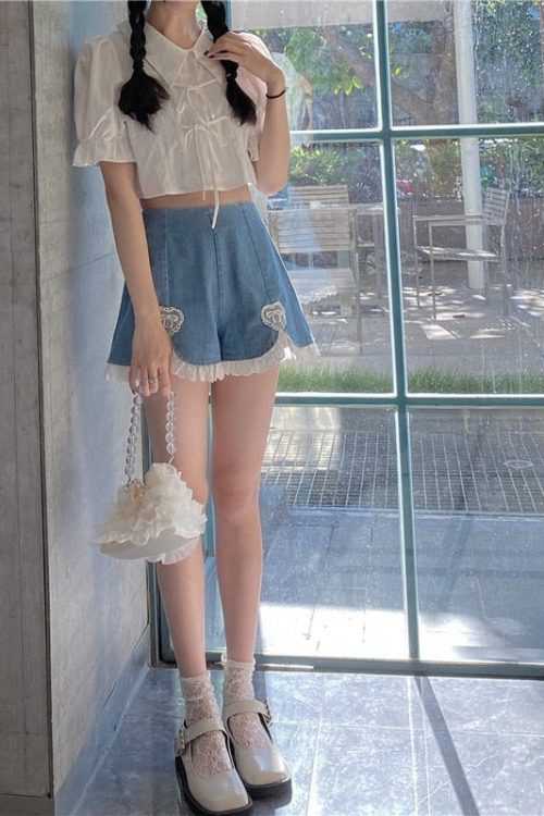 Dollette Romantic Denim Shorts for Dollette Romantic Denim Shorts