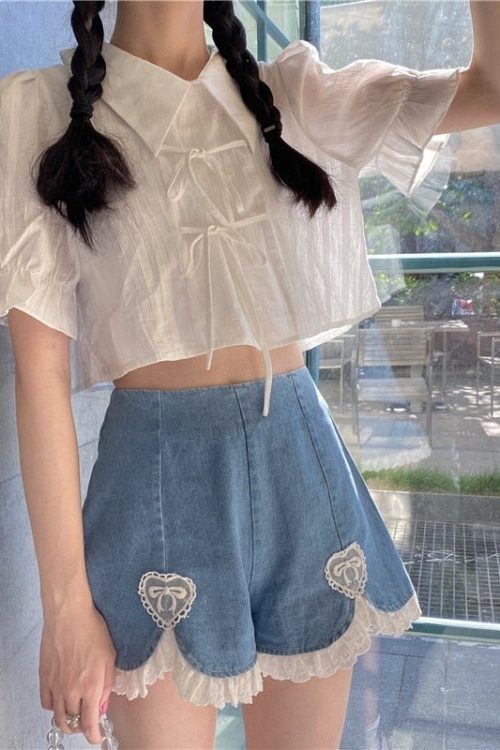 Dollette Romantic Denim Shorts for Dollette Romantic Denim Shorts