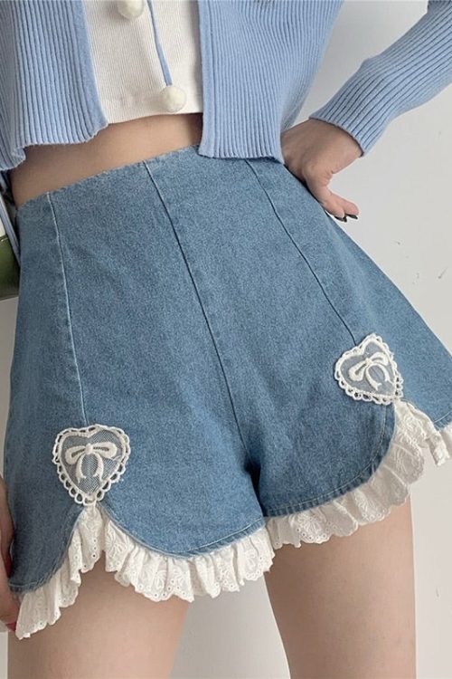 Dollette Romantic Denim Shorts for Dollette Romantic Denim Shorts