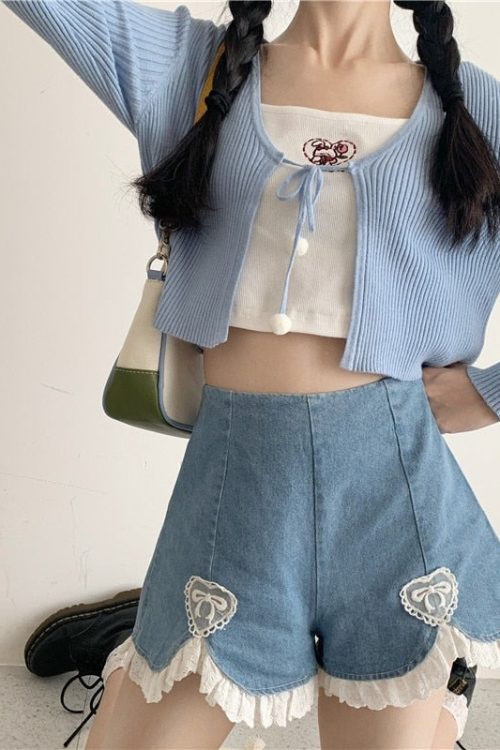 Dollette Romantic Denim Shorts for Dollette Romantic Denim Shorts