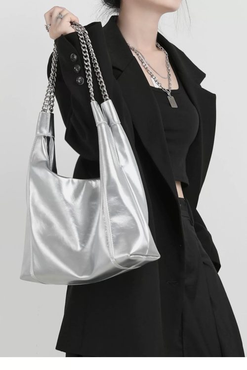 East West Shoulder Bag for Women - 90s Elongated Purse for east west bag