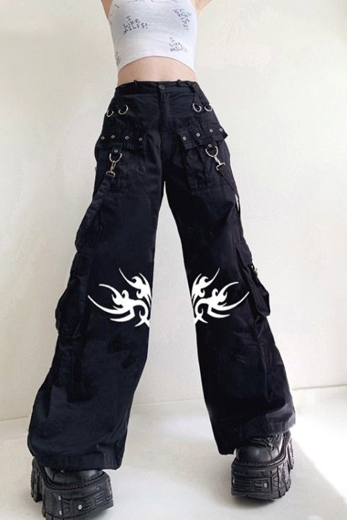 Gothic Y2K Cyber Punk Cargo Pants for Gothic Y2K Cyber Punk Cargo Pants