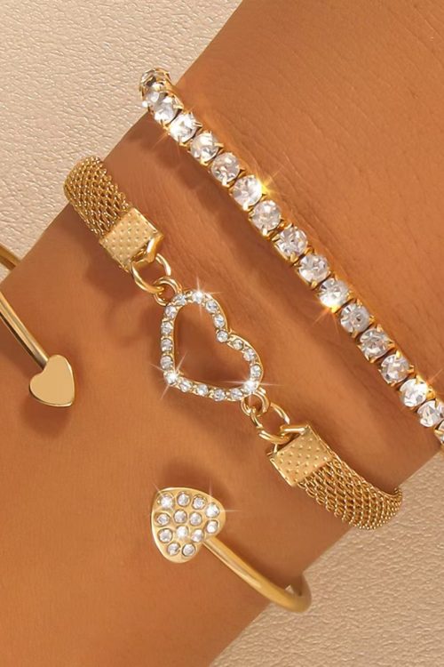 Heart Alloy Luxury Bangle Set for Heart Alloy Luxury Bangle Set