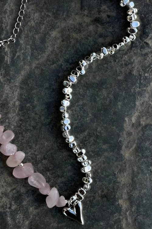Heart Rose Quartz Necklace Outfit Ideas Necklace for Heart Rose Quartz Necklace outfit ideas