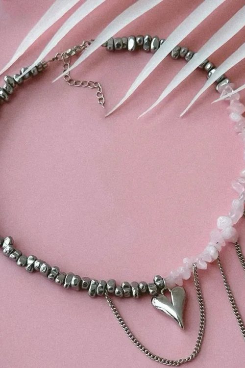 Heart Rose Quartz Necklace Outfit Ideas Necklace for Heart Rose Quartz Necklace outfit ideas