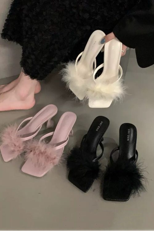 Mesh Kitten Heels for Women - Low Heel Going Out Shoes for mesh kitten heels