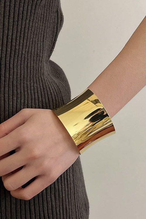 Minimalist Wide Crisscross Open Bangle for Minimalist Wide Crisscross Open Bangle