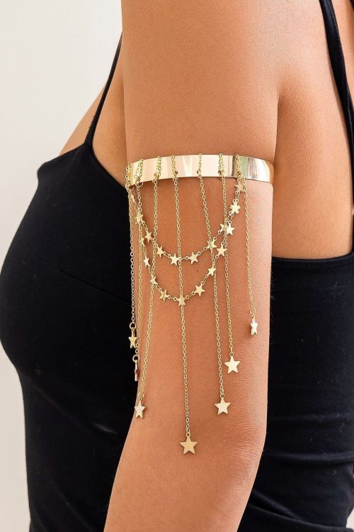 Open Minimalist Chain Tassel Arm Cuff for Open Minimalist Chain Tassel Arm Cuff