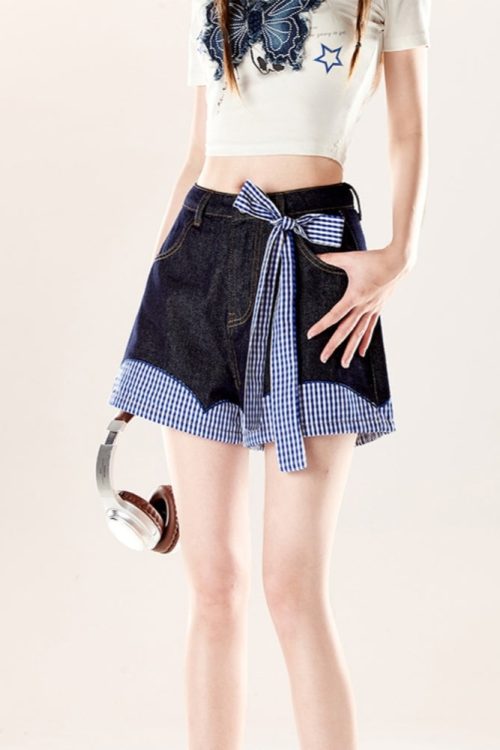 Patchwork Denim Jorts for Patchwork Denim Jorts