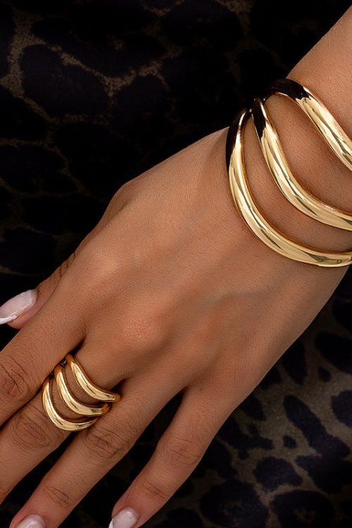 Piece Multi Layer Wave Metal Bangle for Piece Multi Layer Wave Metal Bangle