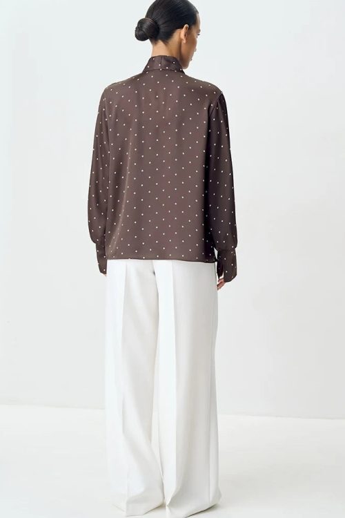 Polka Dot Blouse for Women - Retro Romantic Top for polka dot blouse