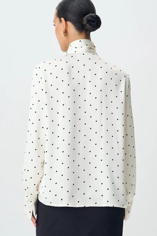 Polka Dot Blouse for Women - Retro Romantic Top for polka dot blouse