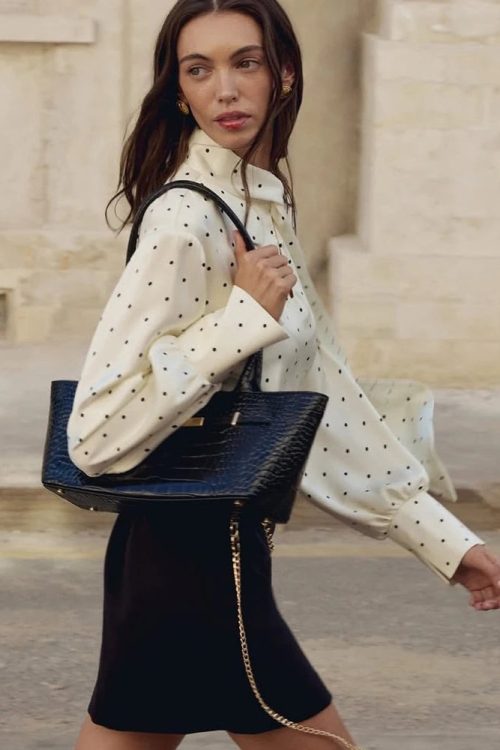Polka Dot Blouse for Women - Retro Romantic Top for polka dot blouse