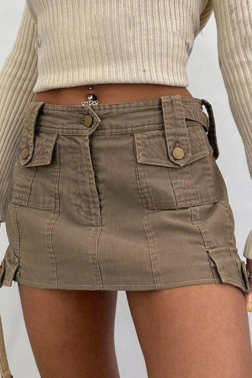 Relaxed Fairy Grunge Cargo Mini Skirt for Relaxed Fairy Grunge Cargo Mini Skirt