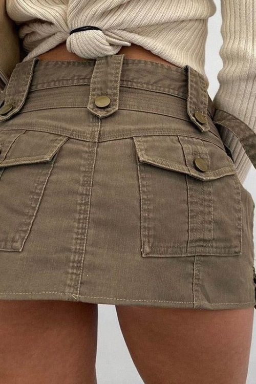 Relaxed Fairy Grunge Cargo Mini Skirt for Relaxed Fairy Grunge Cargo Mini Skirt