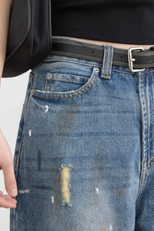 Relaxed Y2K Paint Splatter Jeans for Relaxed Y2K Paint Splatter Jeans