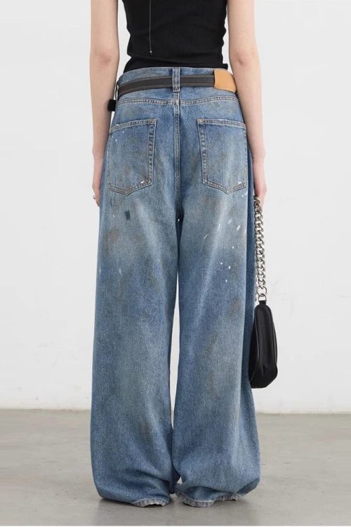 Relaxed Y2K Paint Splatter Jeans for Relaxed Y2K Paint Splatter Jeans
