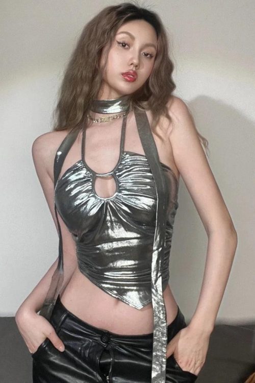 Romantic Metallic Halter Neck Top for Romantic Metallic Halter Neck Top