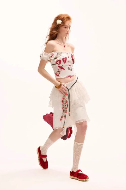 Romantic Y2K Apple Cherry Top for Romantic Y2K Apple Cherry Top