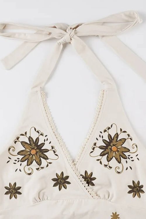Romantic Y2K Floral Halter Top for Romantic Y2K Floral Halter Top