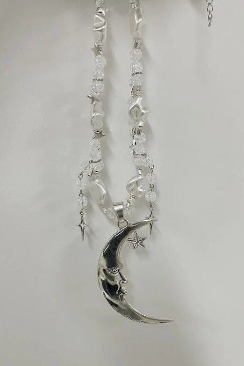 Soft Girl Moon Stars Beaded Necklace Outfit Ideas Necklace for Soft Girl Moon & Stars Beaded Necklace outfit ideas