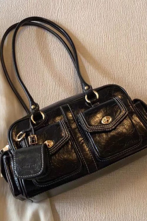 Statement Beautiful Brown Pockets Faux Leather Tote Handbag for Statement Beautiful Brown Pockets Faux Leather Tote Handbag