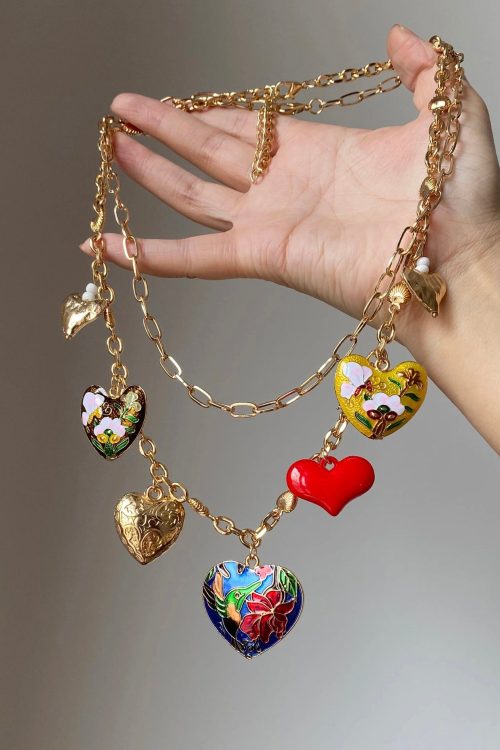 Statement Beautiful Rainbow Copper Alloy Love Floral Pendant Necklace for Statement Beautiful Rainbow Copper Alloy Love Floral Pendant Necklace