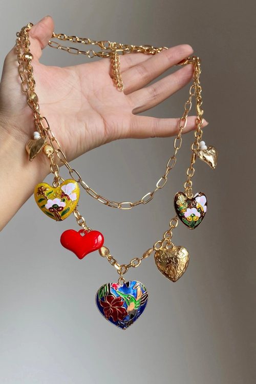 Statement Beautiful Rainbow Copper Alloy Love Floral Pendant Necklace for Statement Beautiful Rainbow Copper Alloy Love Floral Pendant Necklace