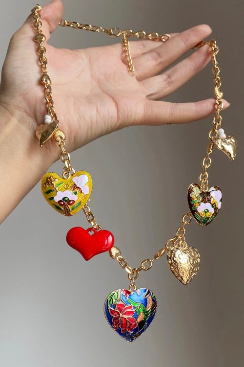 Statement Beautiful Rainbow Copper Alloy Love Floral Pendant Necklace for Statement Beautiful Rainbow Copper Alloy Love Floral Pendant Necklace