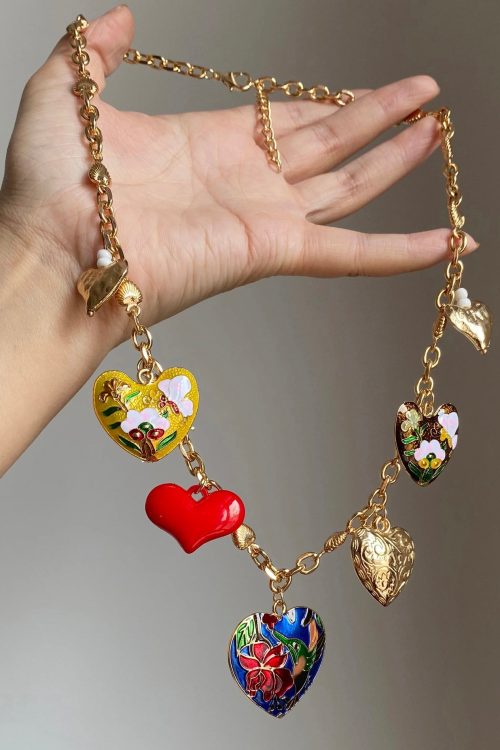 Statement Beautiful Rainbow Copper Alloy Love Floral Pendant Necklace for Statement Beautiful Rainbow Copper Alloy Love Floral Pendant Necklace